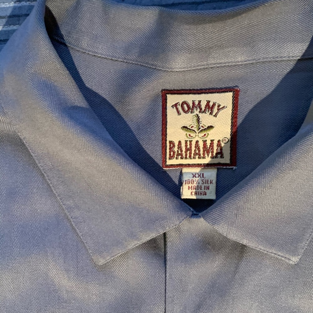 2XL Slate blue/grey 100% silk SS Shirt